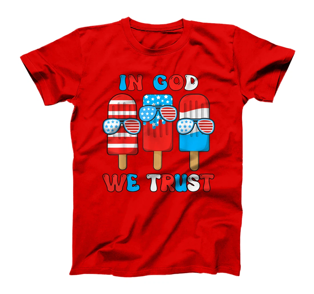 In God We Trust Funny 4th July Popsicle Kids Boy Toddler T-Shirt
