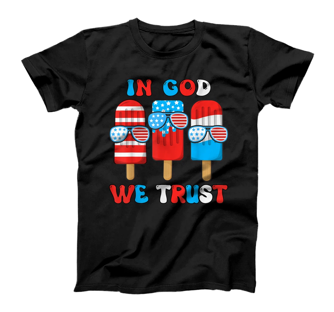 In God We Trust Funny 4th July Popsicle Kids Boy Toddler T-Shirt