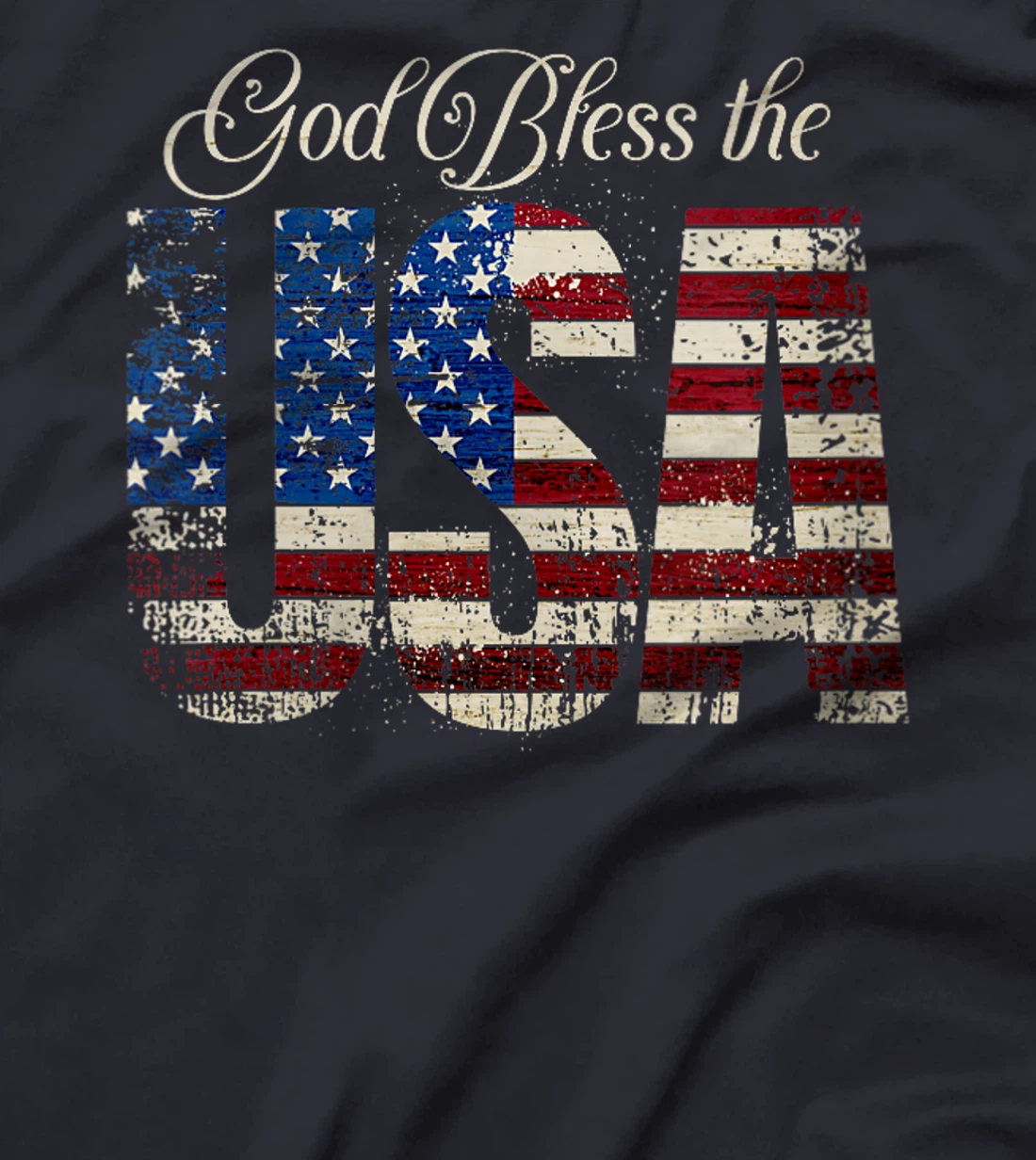 Womens God Bless the USA, United States of America American Patriot T-Shirt