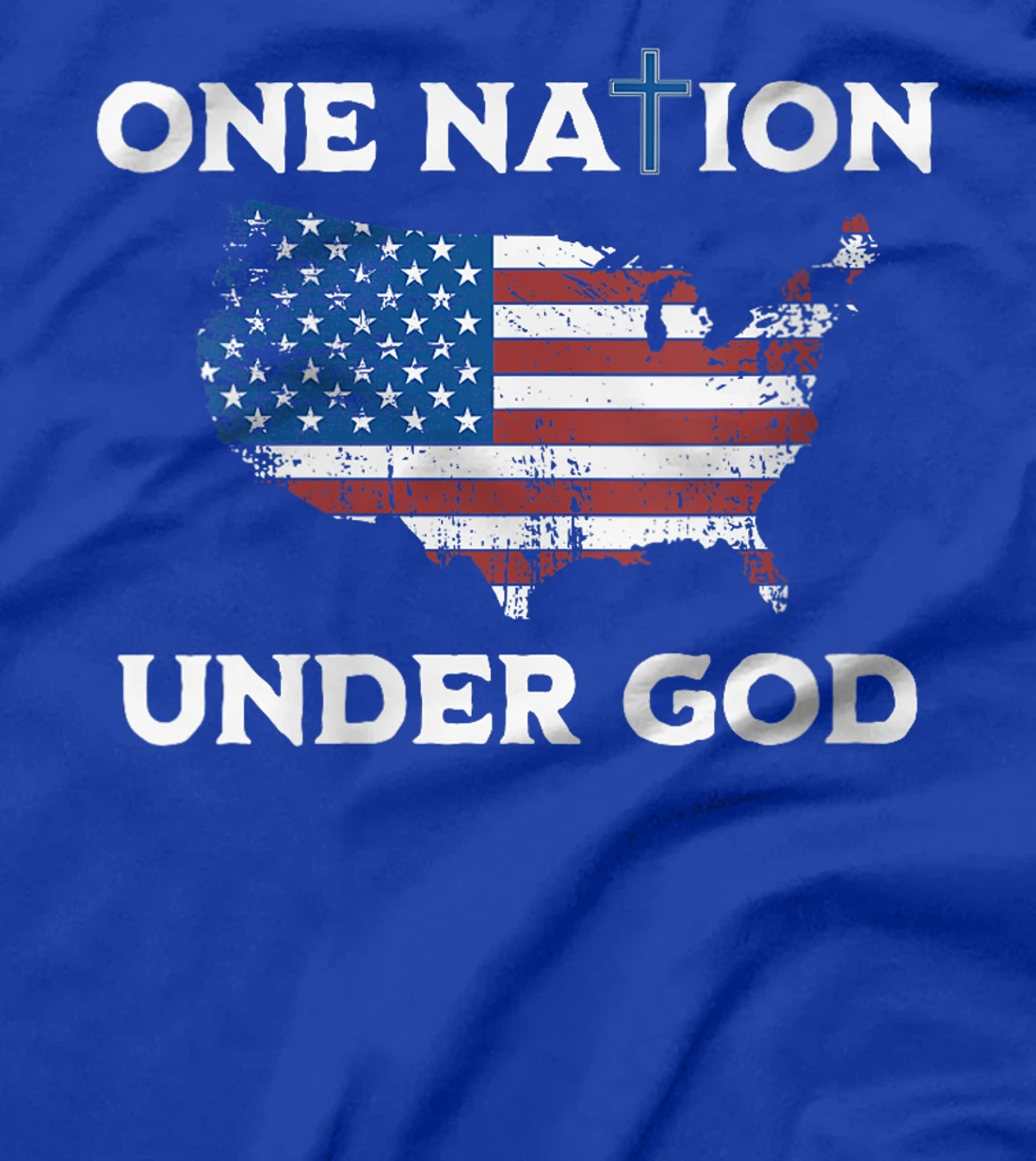 Womens One Nation Under God American Flag T-Shirt