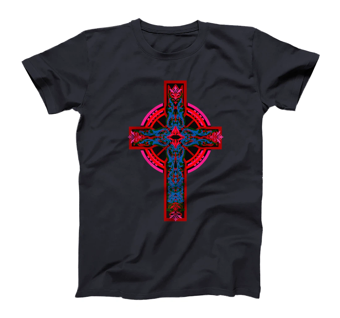 Womens Cross Cross Crucifix Jesus God Religion T-Shirt