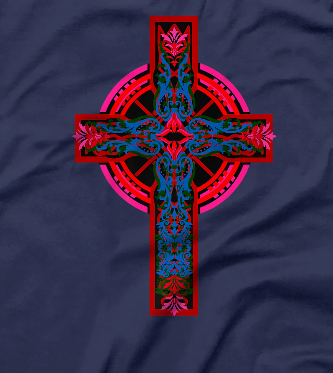 Womens Cross Cross Crucifix Jesus God Religion T-Shirt