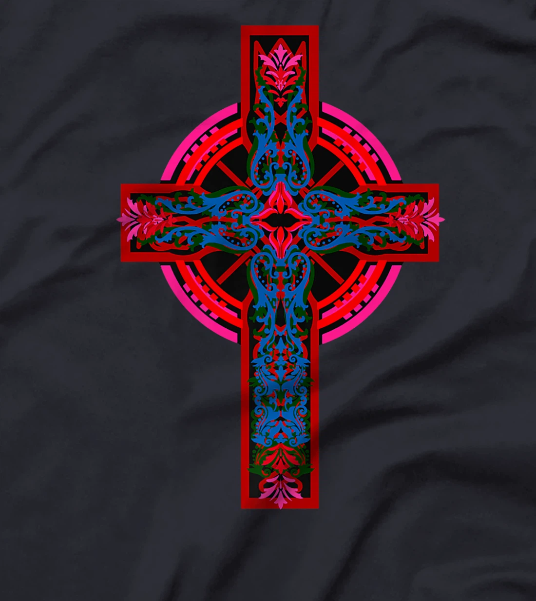 Womens Cross Cross Crucifix Jesus God Religion T-Shirt
