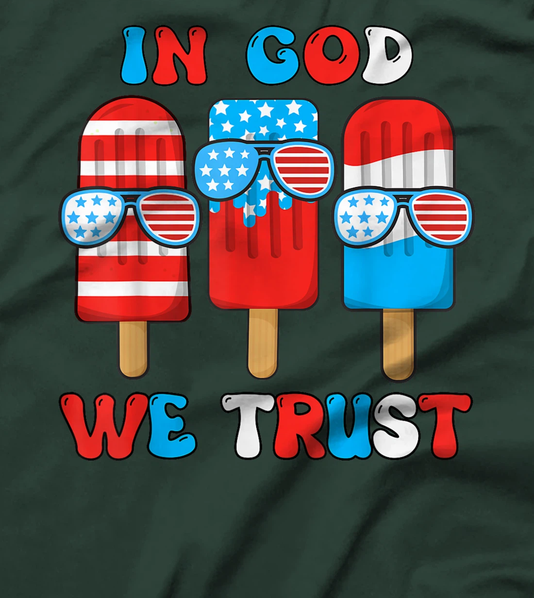 Toddler Boy In God We Trust Funny 4th July Popsicle Kids T-Shirt