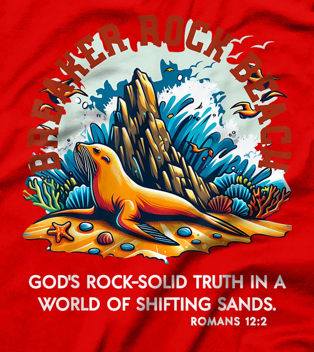 God's Rock Solid Beach VBS 2024 Breaker Rock Beach Christian T-Shirt