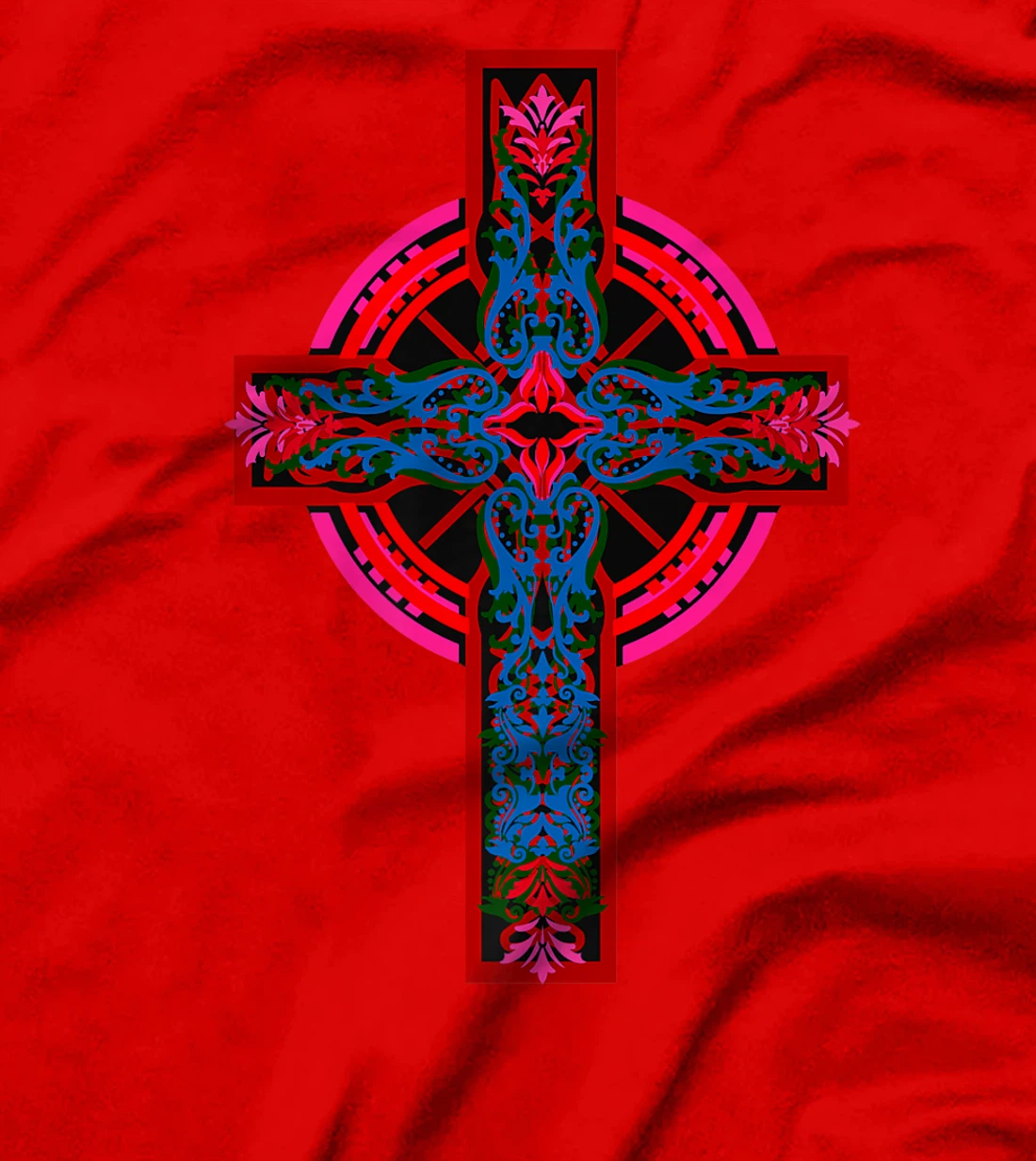 Womens Cross Cross Crucifix Jesus God Religion T-Shirt