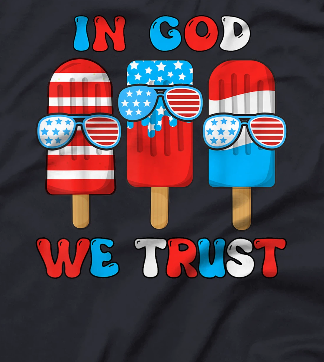 Toddler Boy In God We Trust Funny 4th July Popsicle Kids T-Shirt