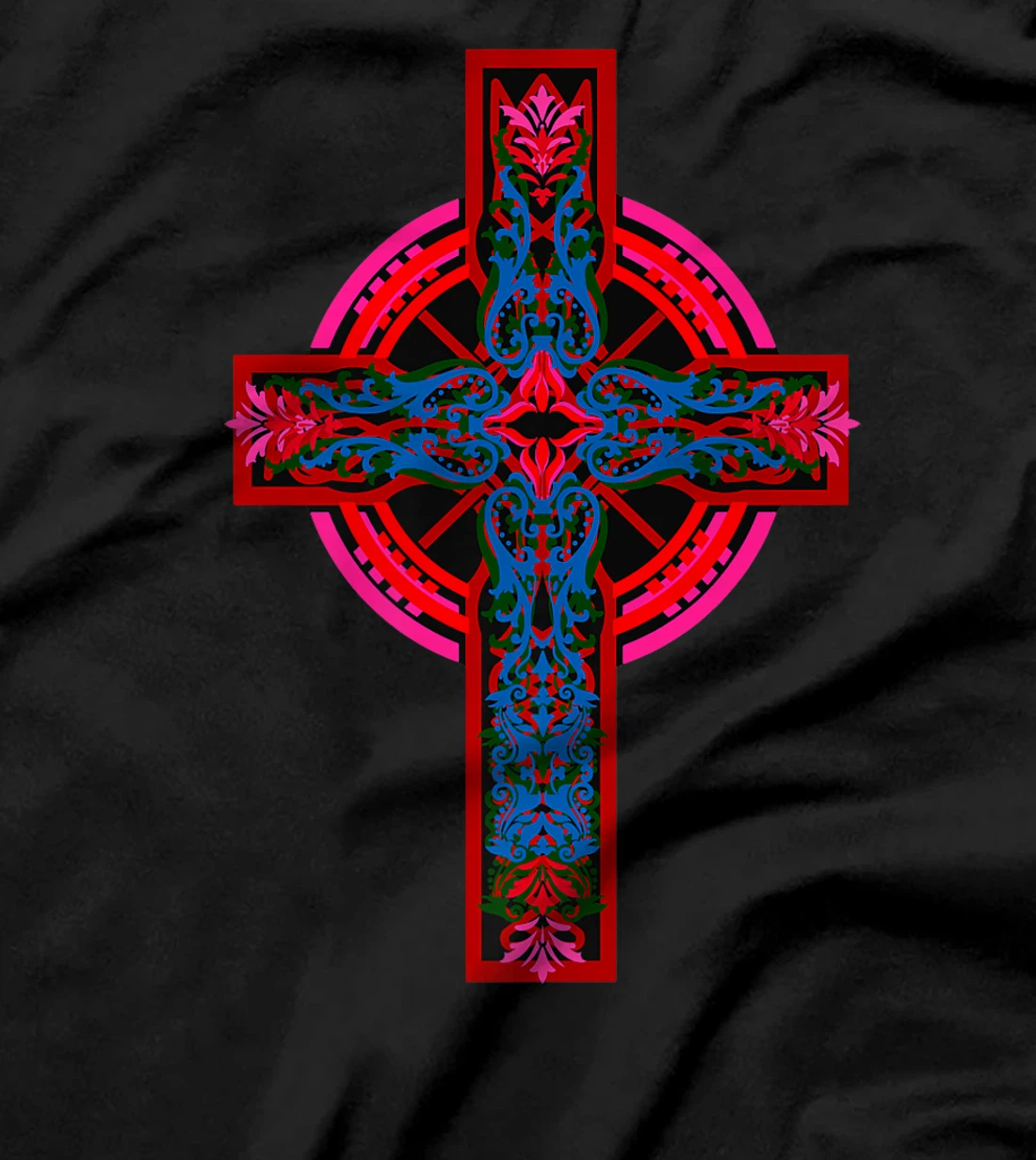 Womens Cross Cross Crucifix Jesus God Religion T-Shirt