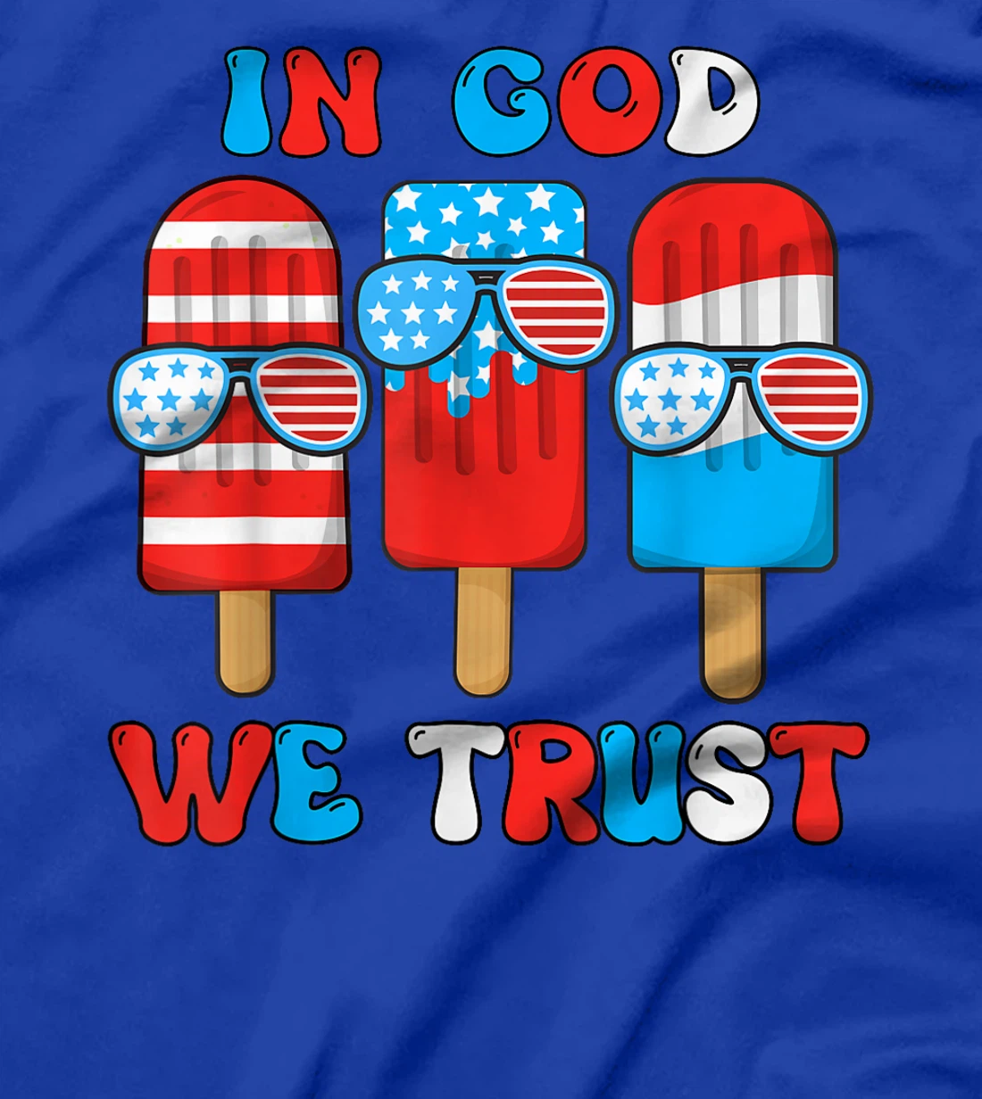 Toddler Boy In God We Trust Funny 4th July Popsicle Kids T-Shirt