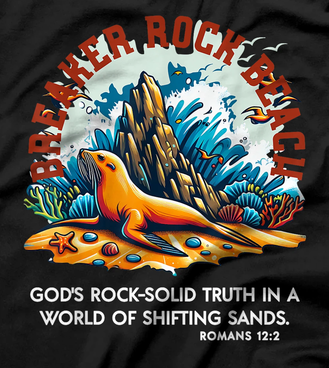 God's Rock Solid Beach VBS 2024 Breaker Rock Beach Christian T-Shirt