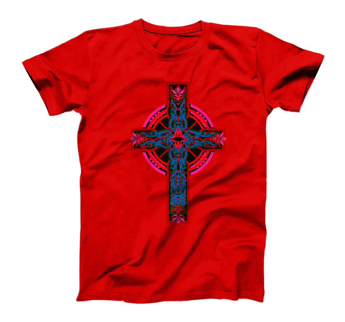 Womens Cross Cross Crucifix Jesus God Religion T-Shirt