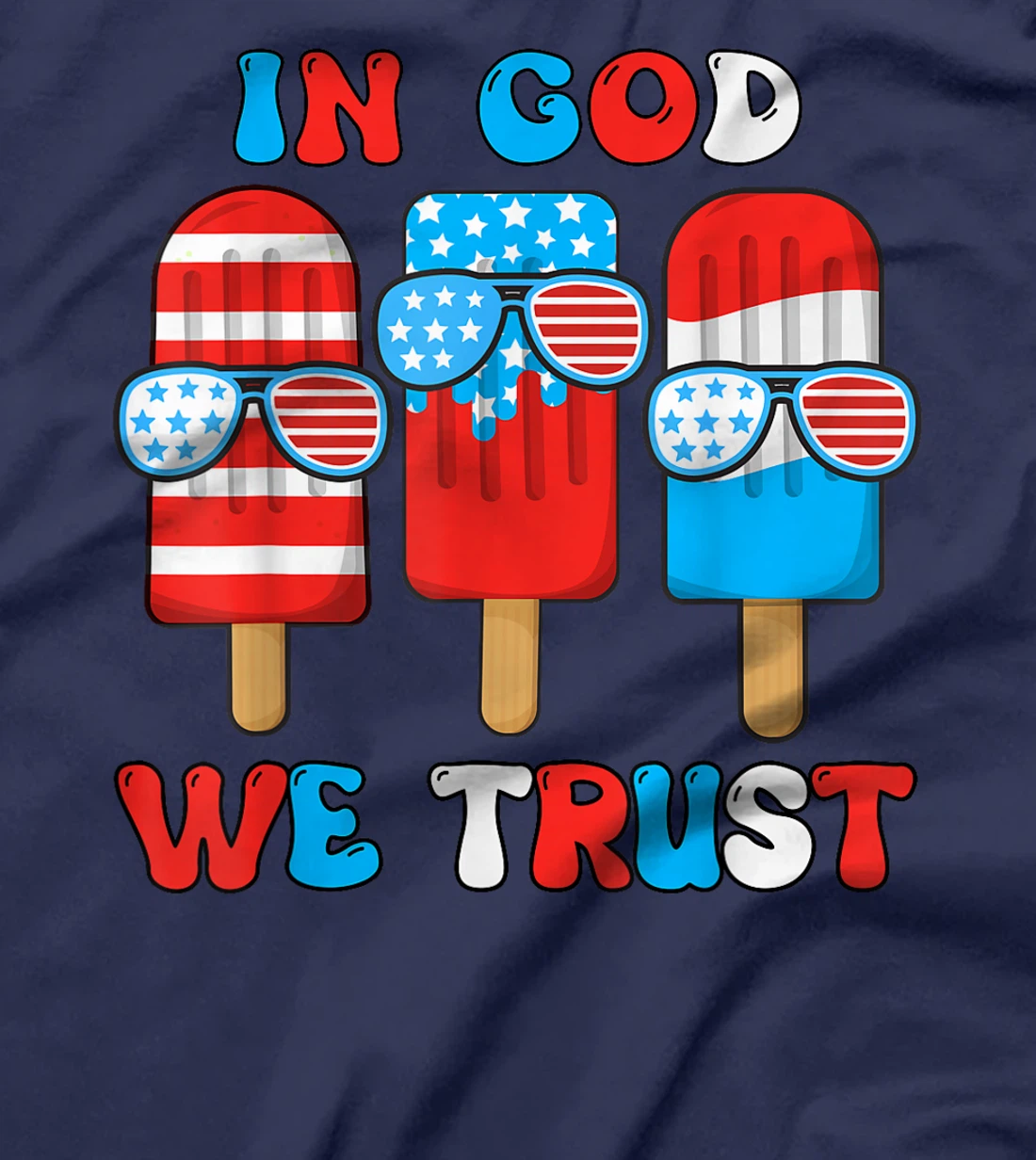 Toddler Boy In God We Trust Funny 4th July Popsicle Kids T-Shirt