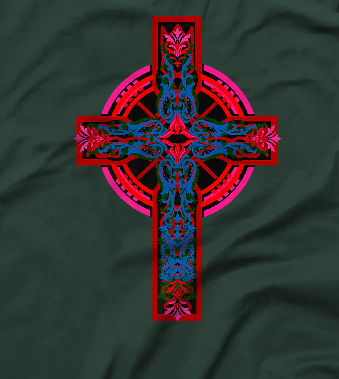 Womens Cross Cross Crucifix Jesus God Religion T-Shirt