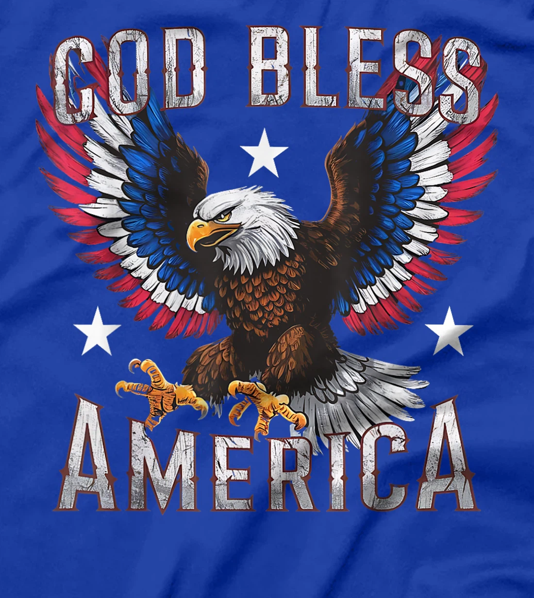 God Bless America Flying Eagle American Flag 4th of July T-Shirt