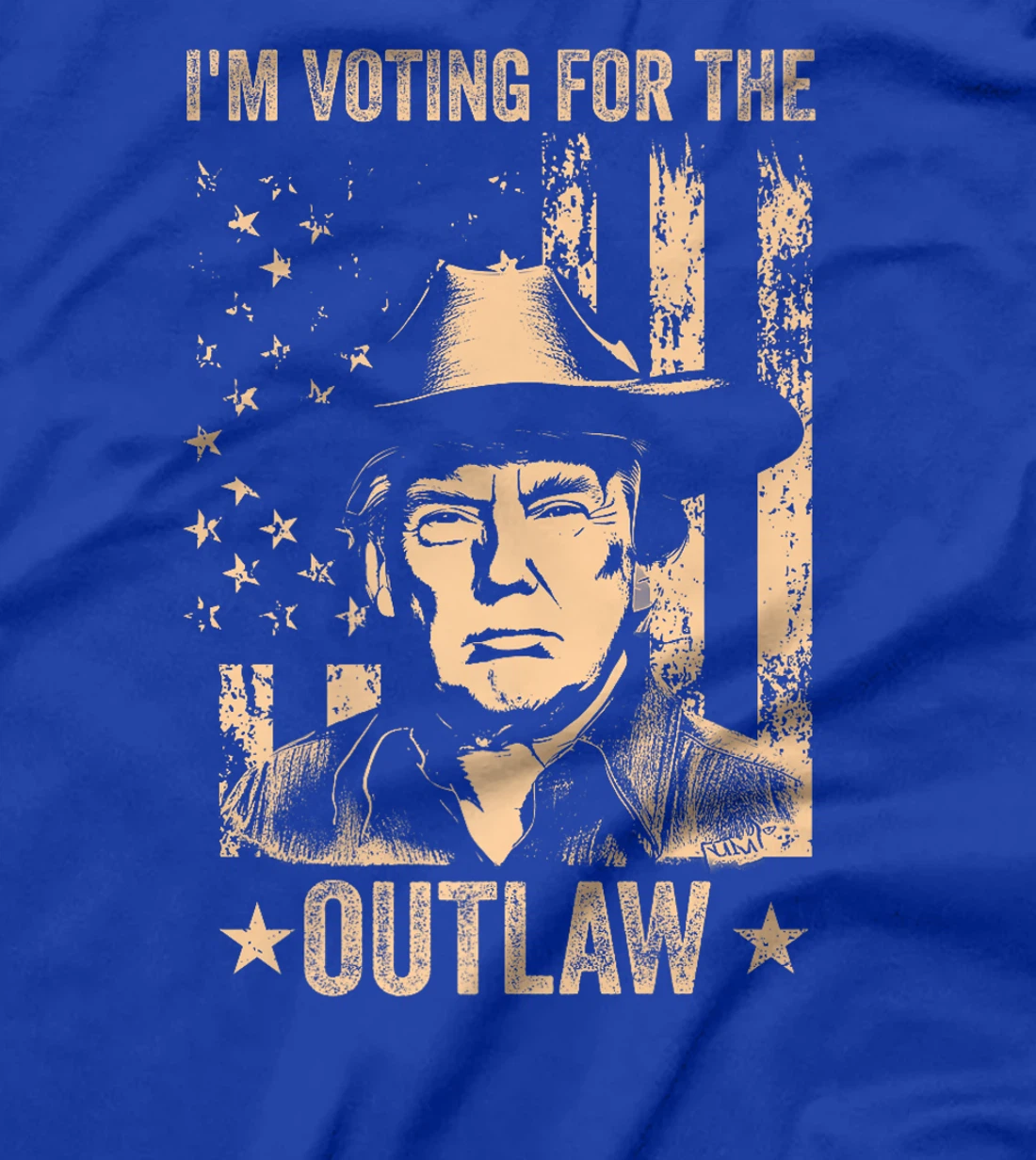 I'm Voting for the Outlaw US Flag Trump Cowboy Vintage Premium T-Shirt