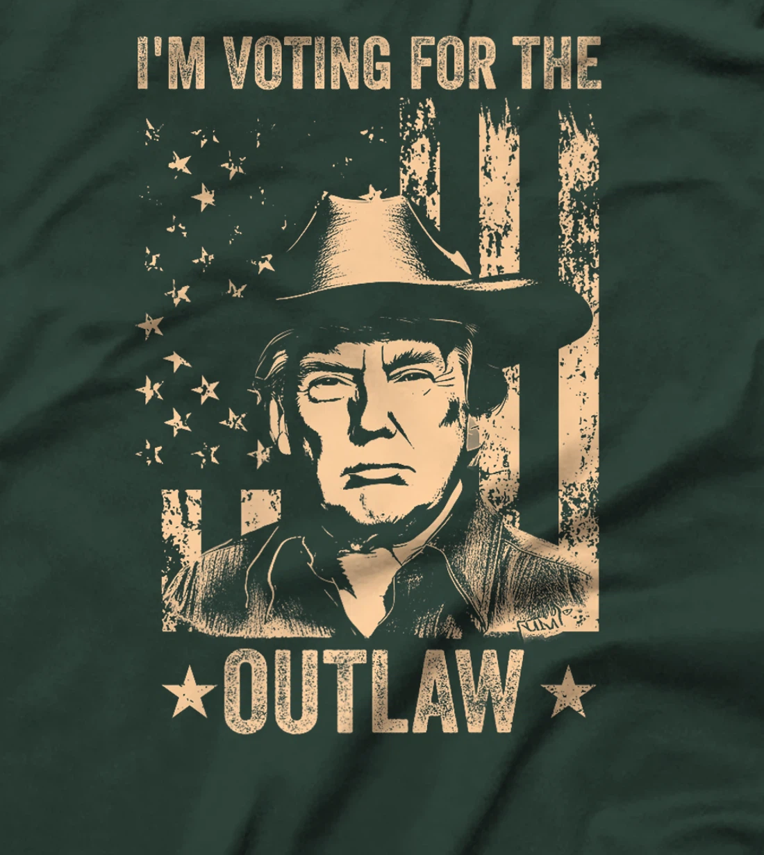 I'm Voting for the Outlaw US Flag Trump Cowboy Vintage Premium T-Shirt