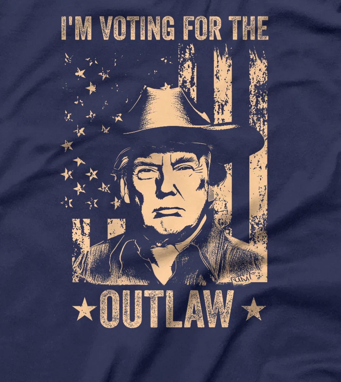 I'm Voting for the Outlaw US Flag Trump Cowboy Vintage Premium T-Shirt