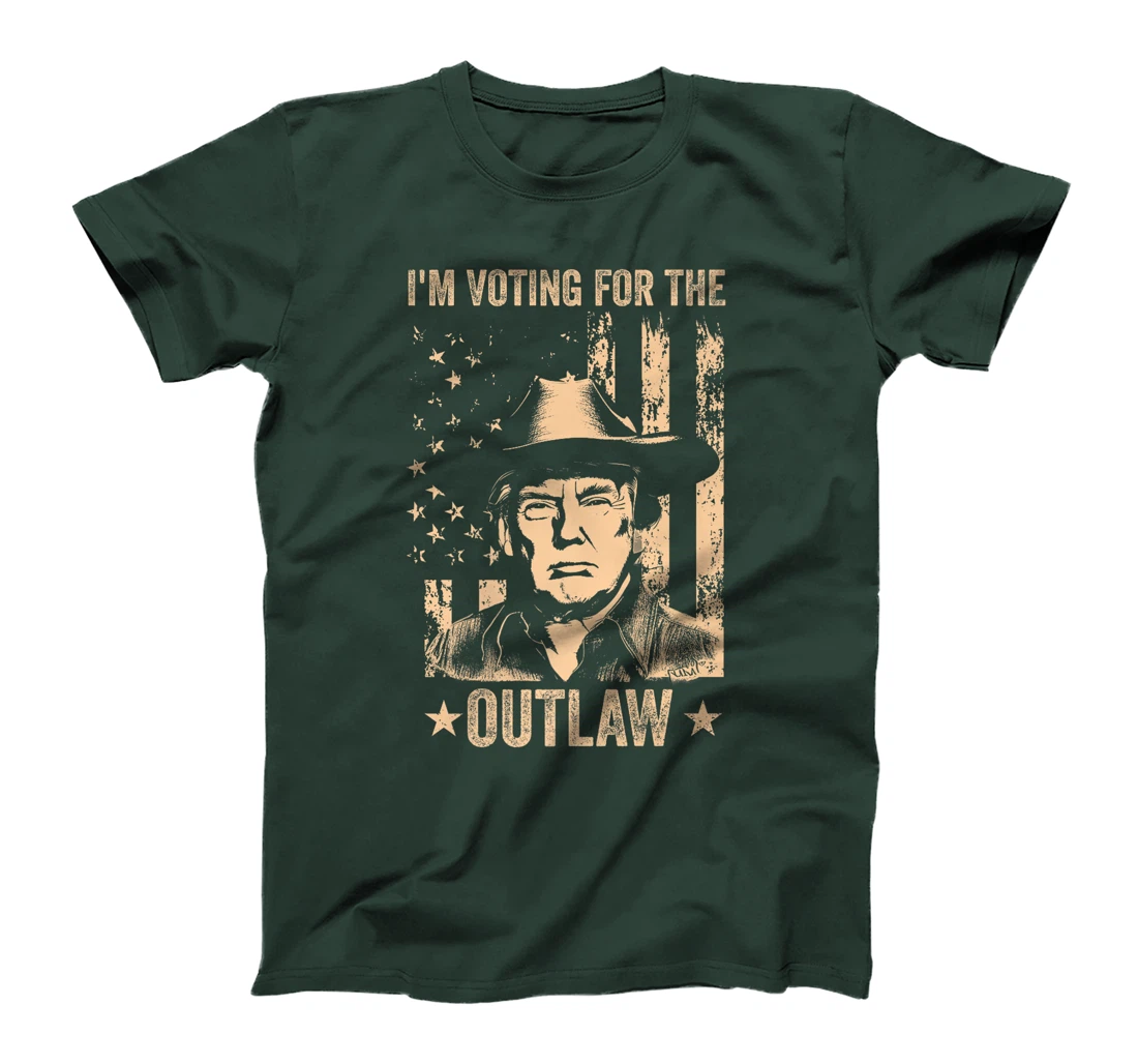 I'm Voting for the Outlaw US Flag Trump Cowboy Vintage Premium T-Shirt
