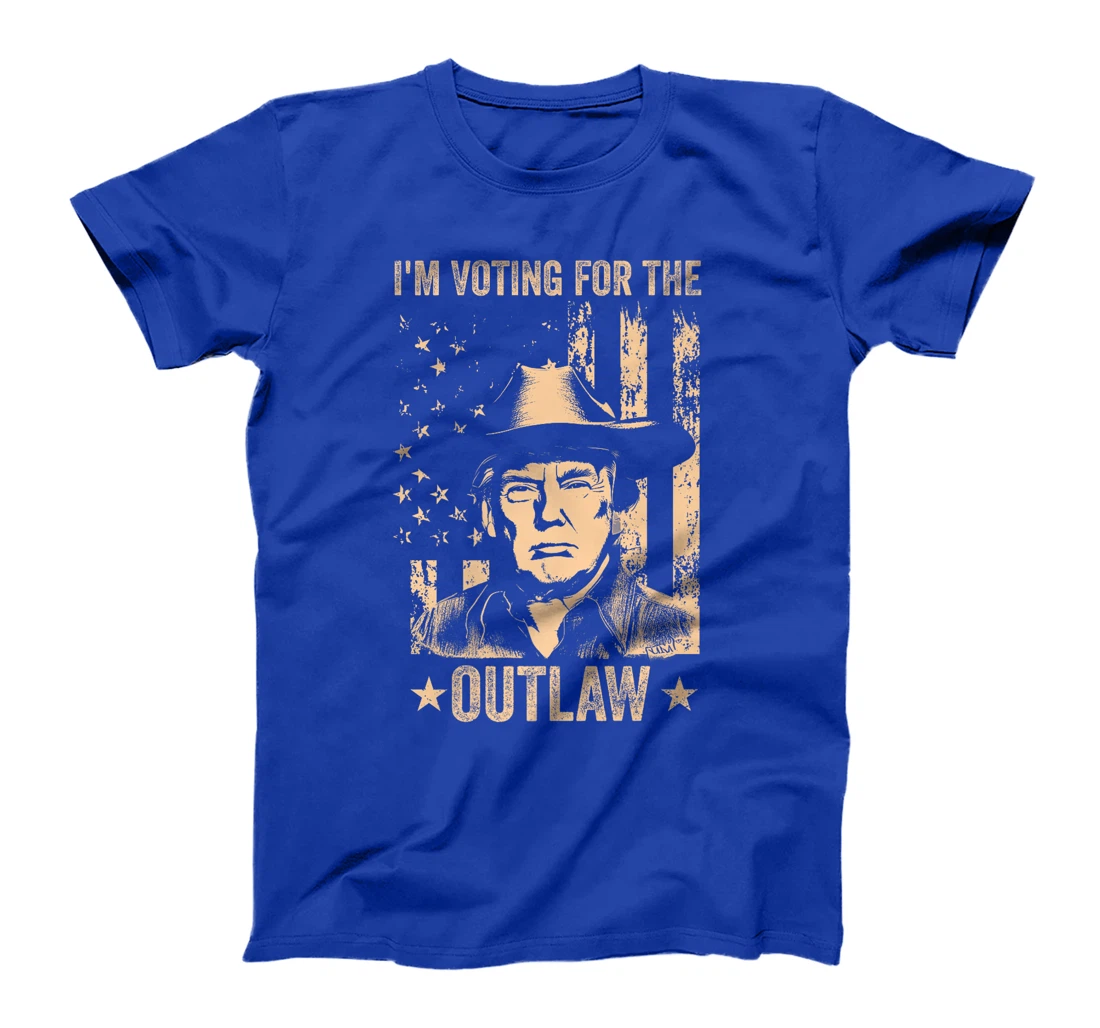I'm Voting for the Outlaw US Flag Trump Cowboy Vintage Premium T-Shirt