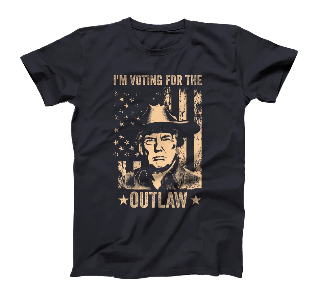 I'm Voting for the Outlaw US Flag Trump Cowboy Vintage Premium T-Shirt