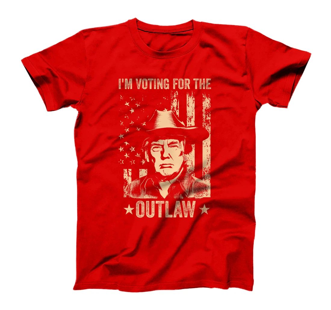 I'm Voting for the Outlaw US Flag Trump Cowboy Vintage Premium T-Shirt