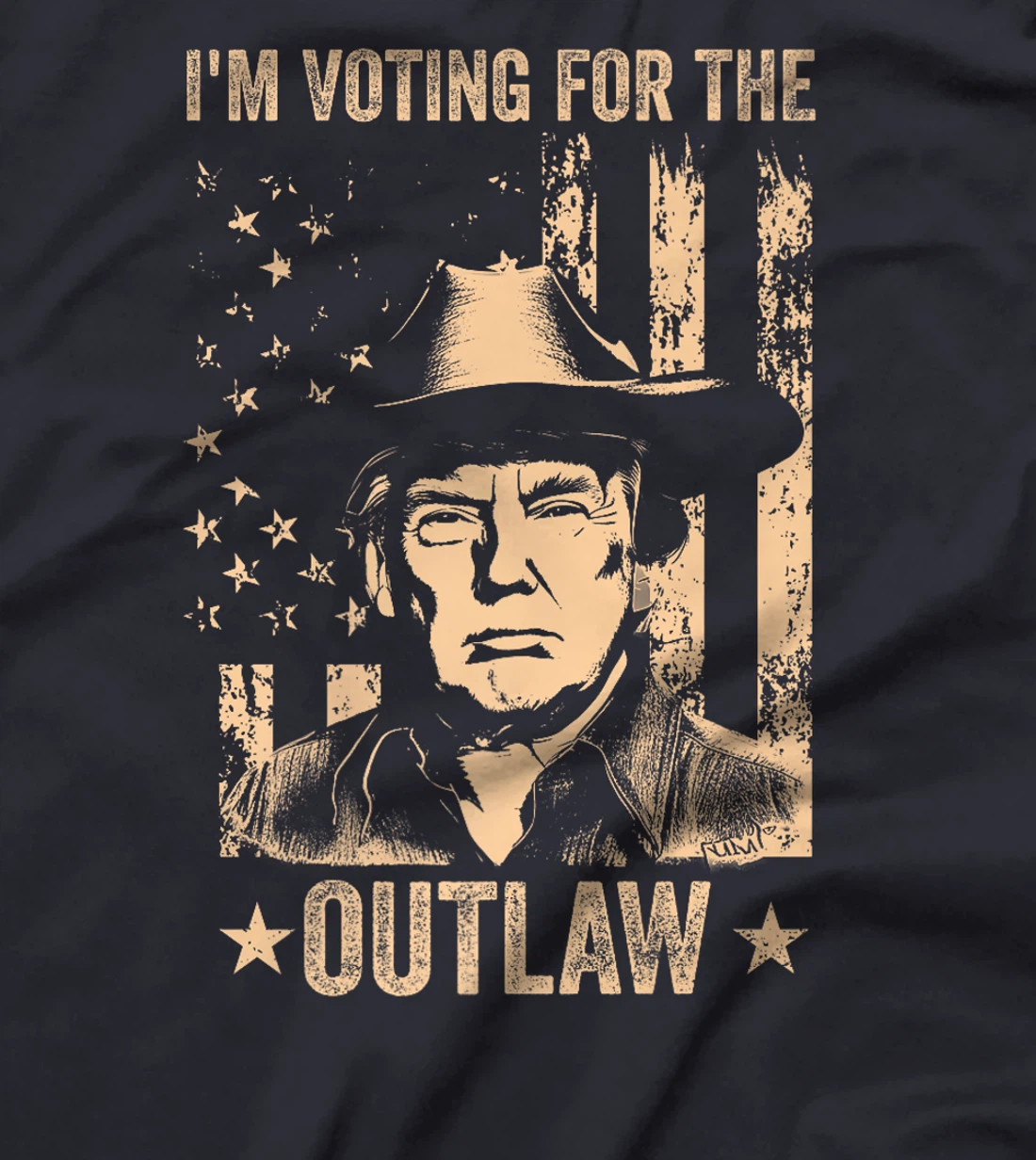I'm Voting for the Outlaw US Flag Trump Cowboy Vintage Premium T-Shirt