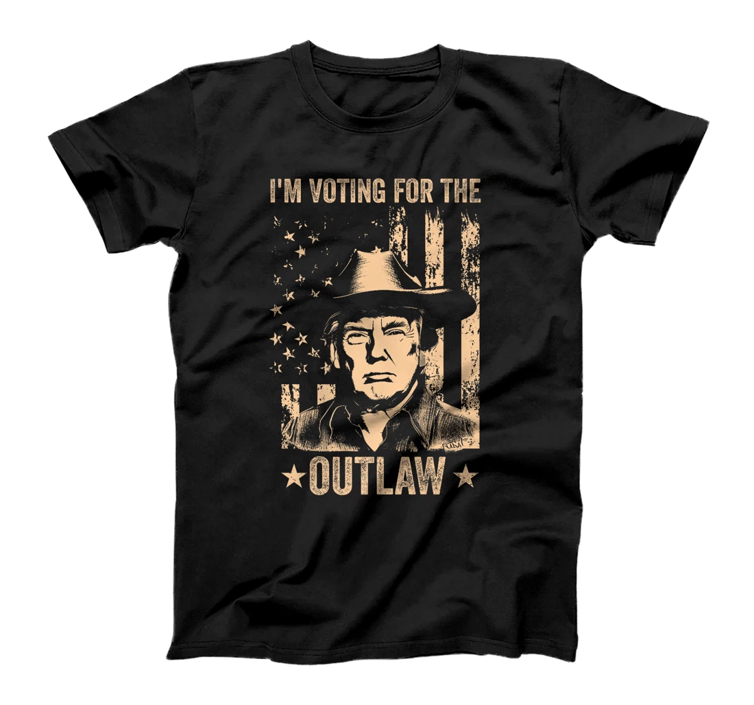 I'm Voting for the Outlaw US Flag Trump Cowboy Vintage Premium T-Shirt