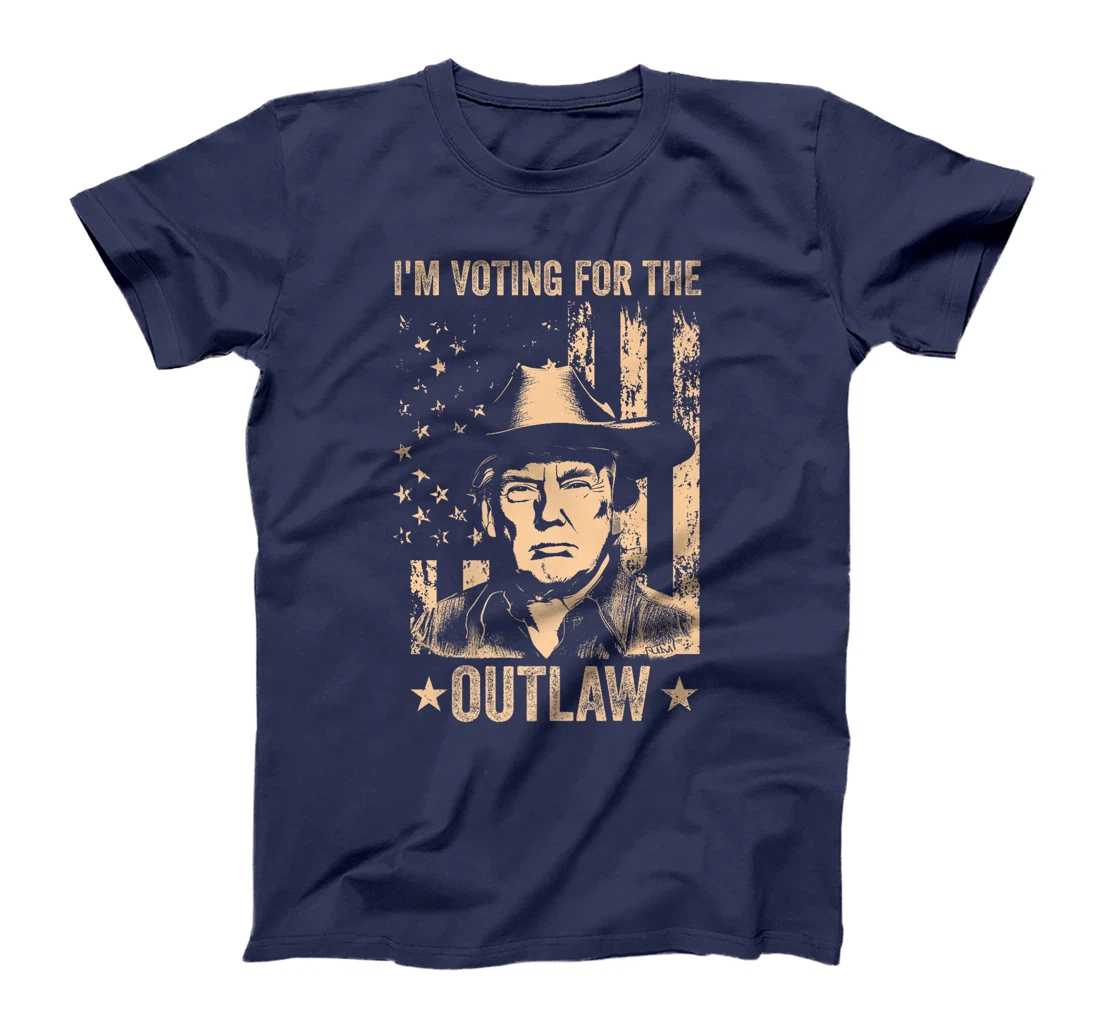 I'm Voting for the Outlaw US Flag Trump Cowboy Vintage Premium T-Shirt