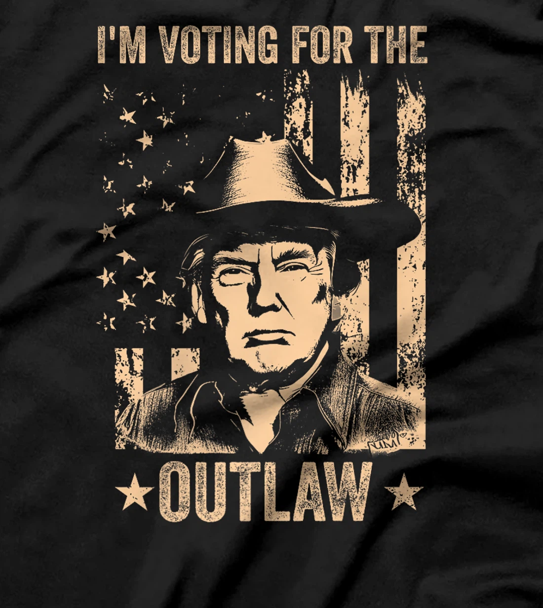 I'm Voting for the Outlaw US Flag Trump Cowboy Vintage Premium T-Shirt