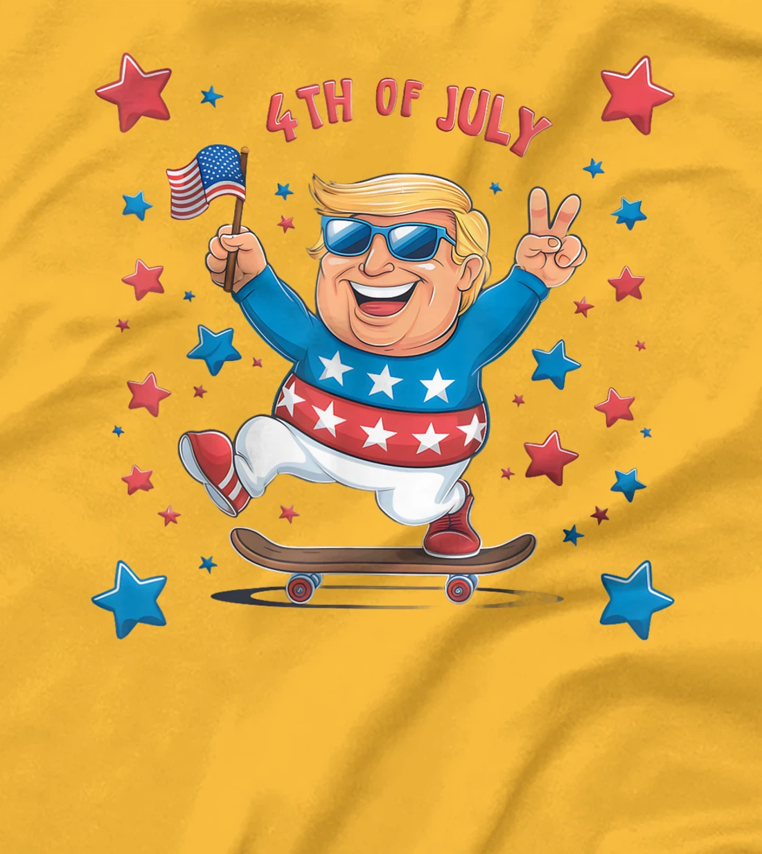 Trump 4th of July Merica Men Women Kids USA Flag Patriotic T-Shirt