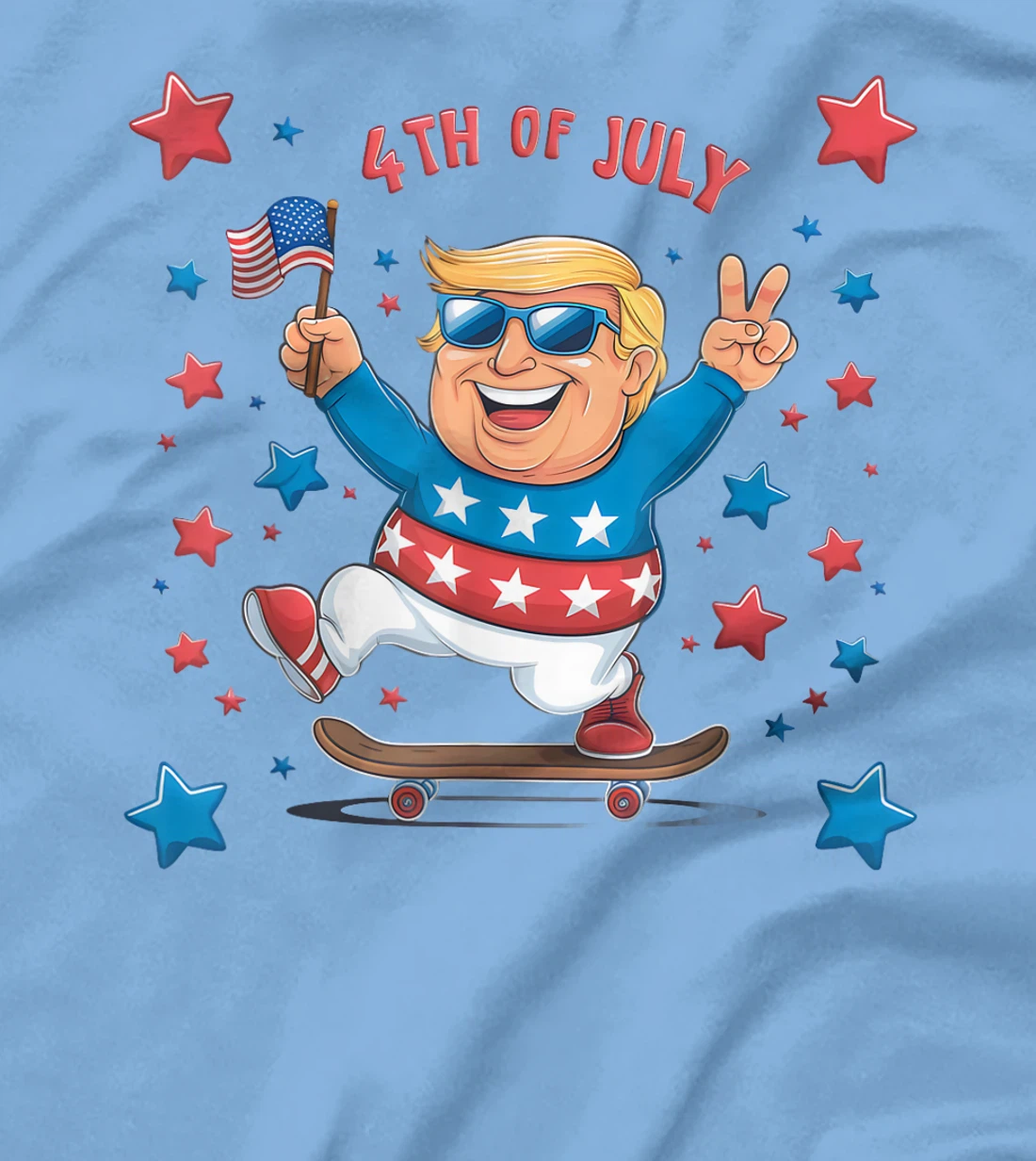 Trump 4th of July Merica Men Women Kids USA Flag Patriotic T-Shirt