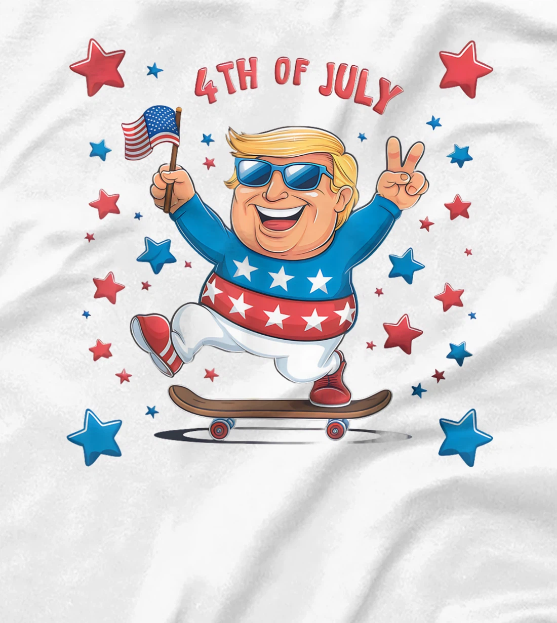 Trump 4th of July Merica Men Women Kids USA Flag Patriotic T-Shirt