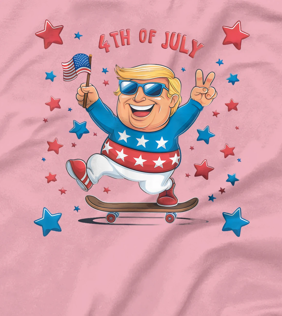 Trump 4th of July Merica Men Women Kids USA Flag Patriotic T-Shirt