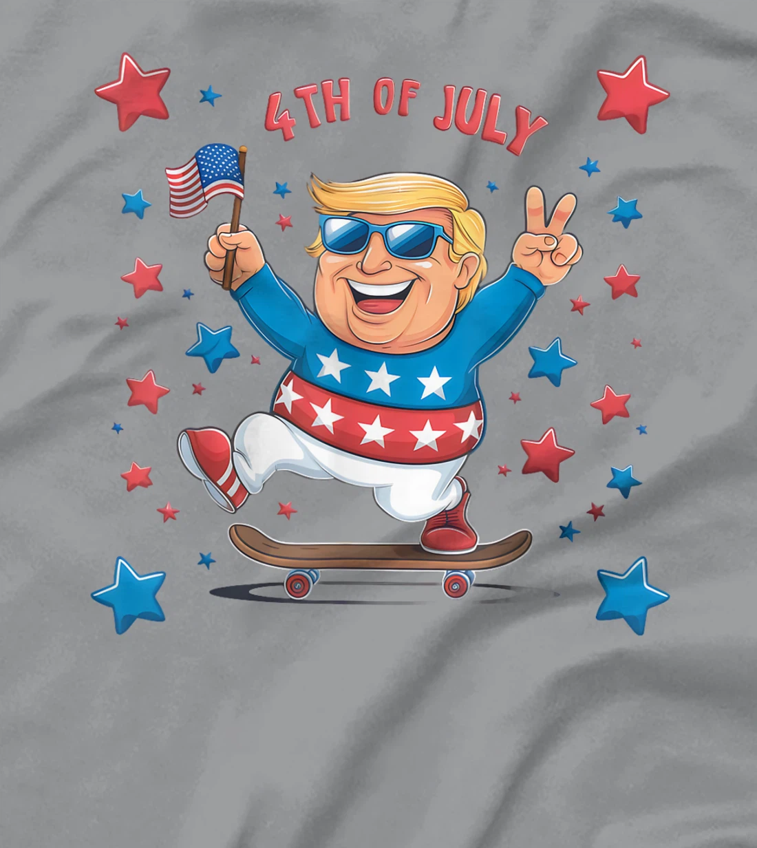 Trump 4th of July Merica Men Women Kids USA Flag Patriotic T-Shirt