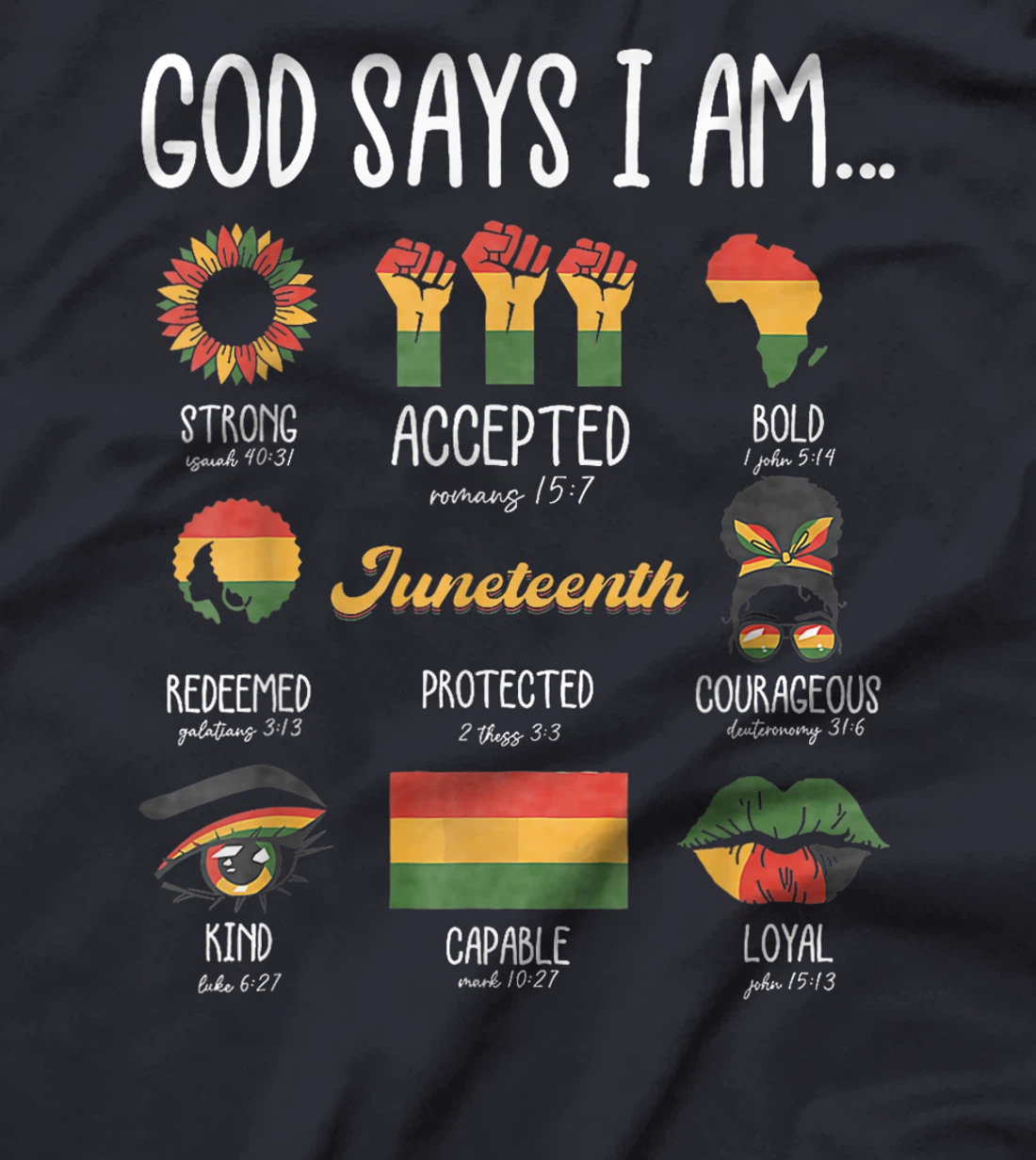 Juneteenth God Says I Am Celebrating Black Freedom 1865 T-Shirt