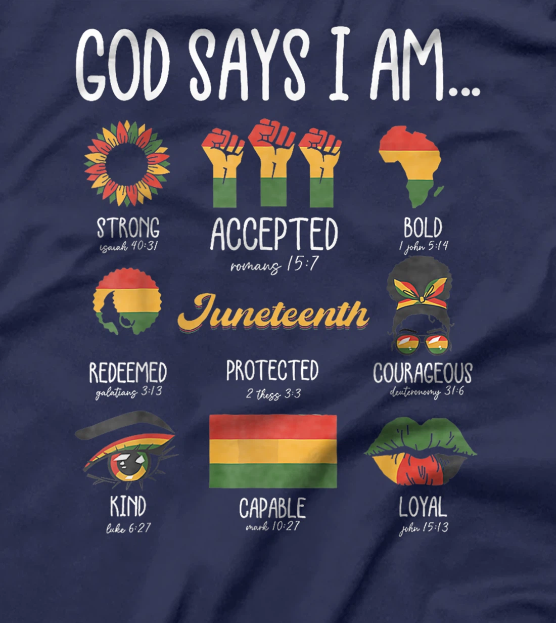 Juneteenth God Says I Am Celebrating Black Freedom 1865 T-Shirt