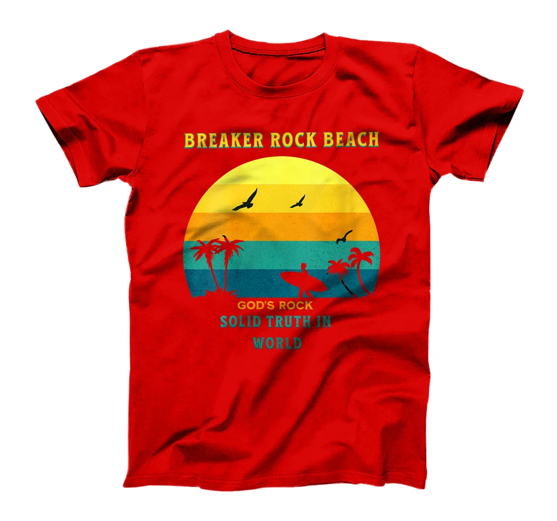 Womens Breaker Rock Beach God's Rock Solid Beach VBS 2024 Retro T-Shirt