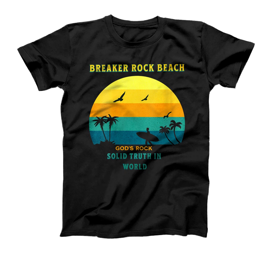 Womens Breaker Rock Beach God's Rock Solid Beach VBS 2024 Retro T-Shirt
