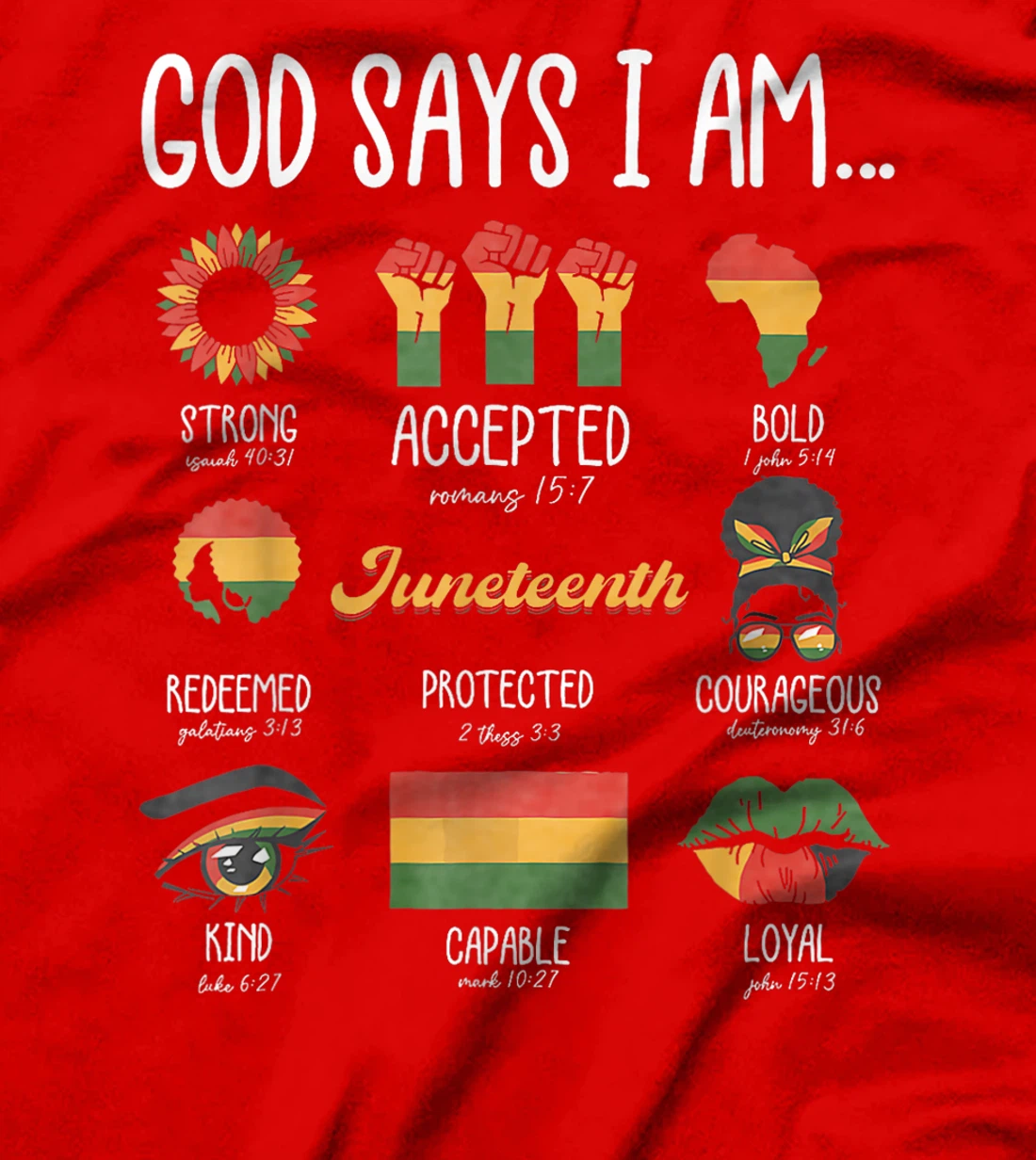 Juneteenth God Says I Am Celebrating Black Freedom 1865 T-Shirt