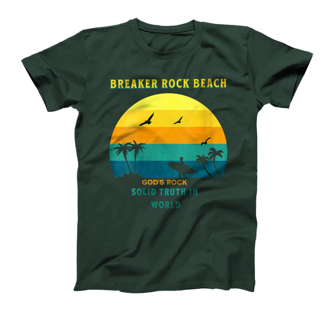 Womens Breaker Rock Beach God's Rock Solid Beach VBS 2024 Retro T-Shirt