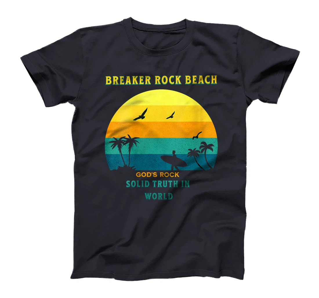 Womens Breaker Rock Beach God's Rock Solid Beach VBS 2024 Retro T-Shirt