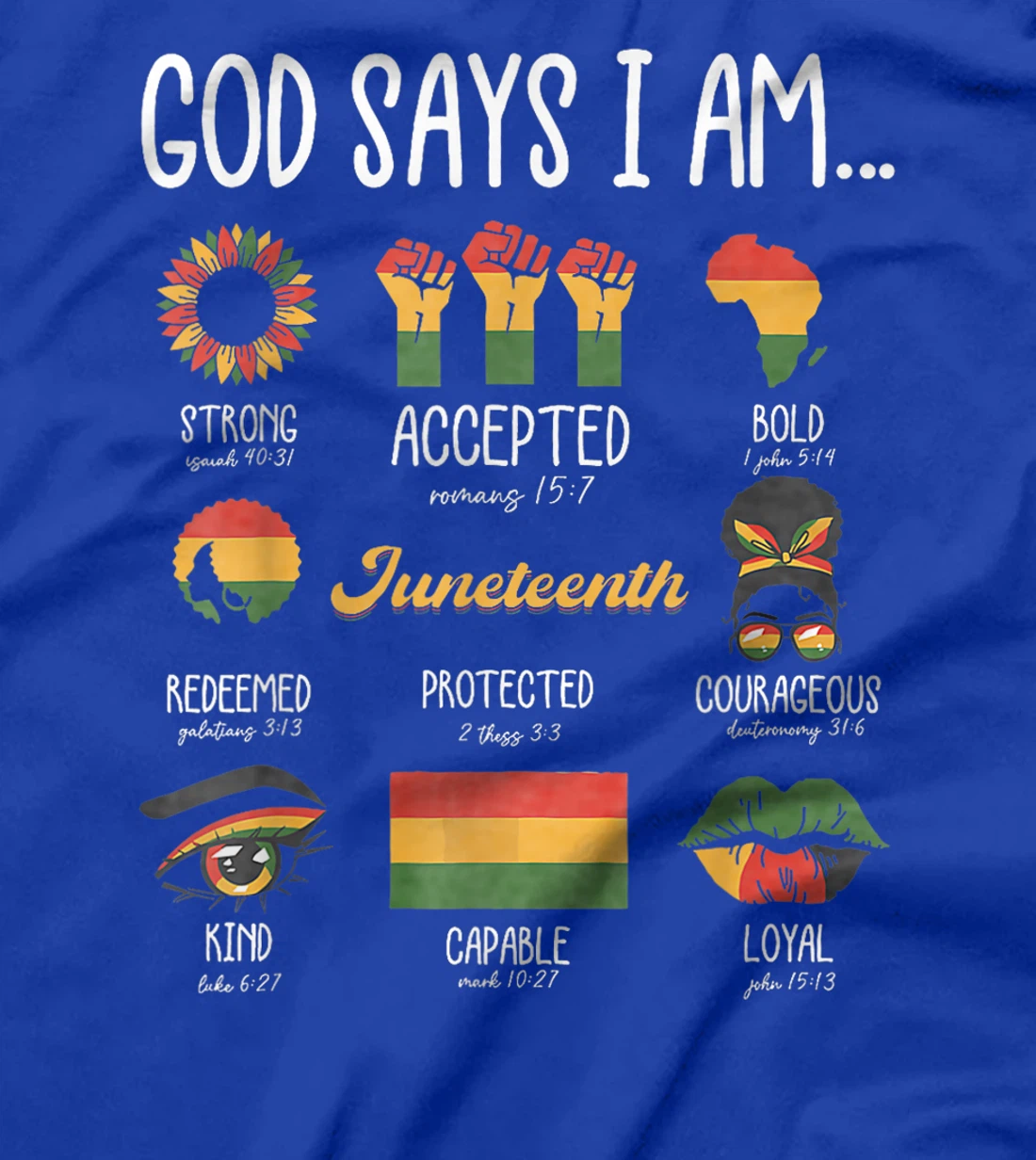Juneteenth God Says I Am Celebrating Black Freedom 1865 T-Shirt