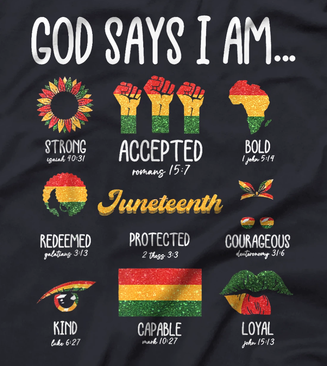 Juneteenth God Says I Am Celebrating Black Freedom 1865 T-Shirt