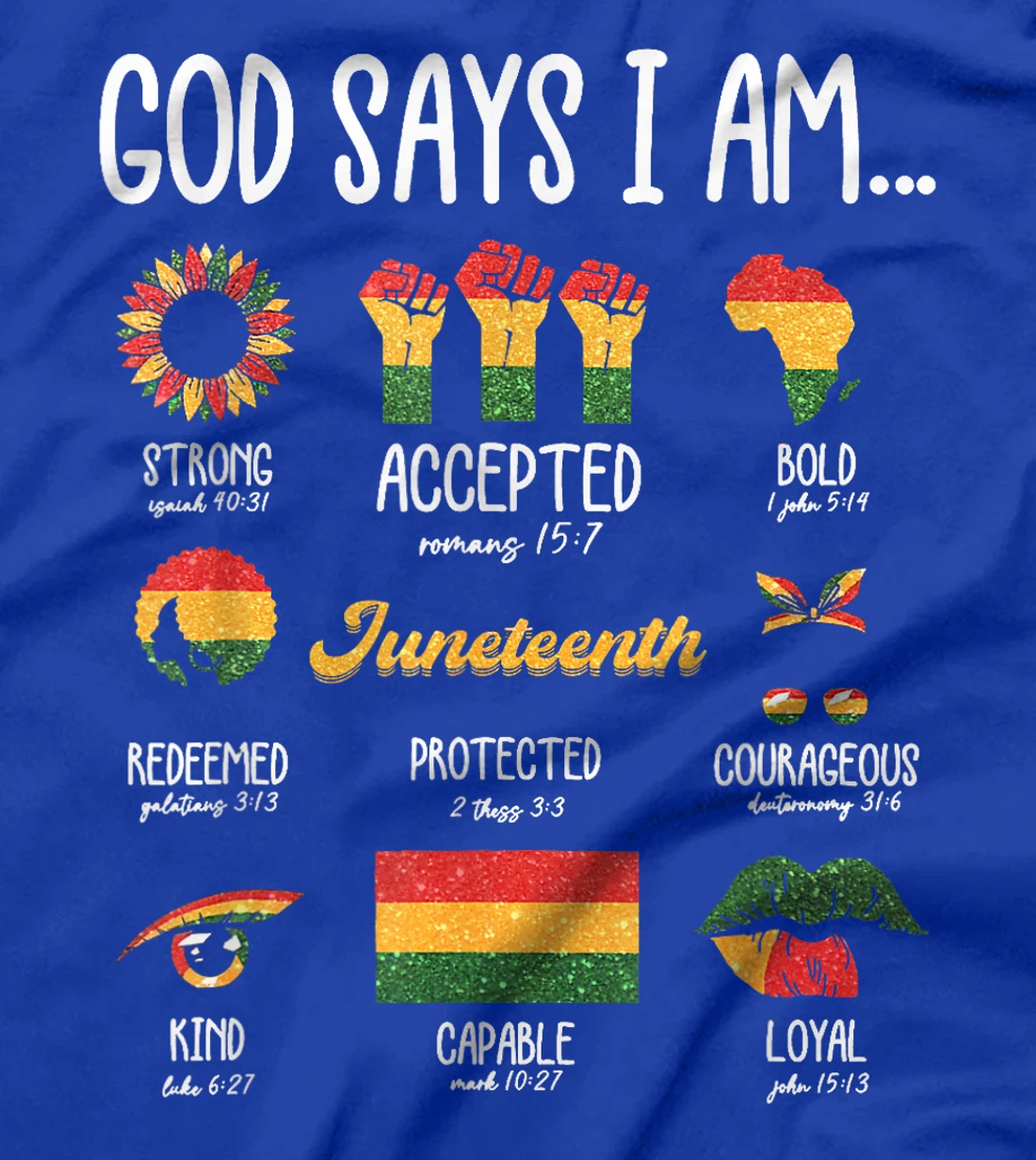 Juneteenth God Says I Am Celebrating Black Freedom 1865 T-Shirt