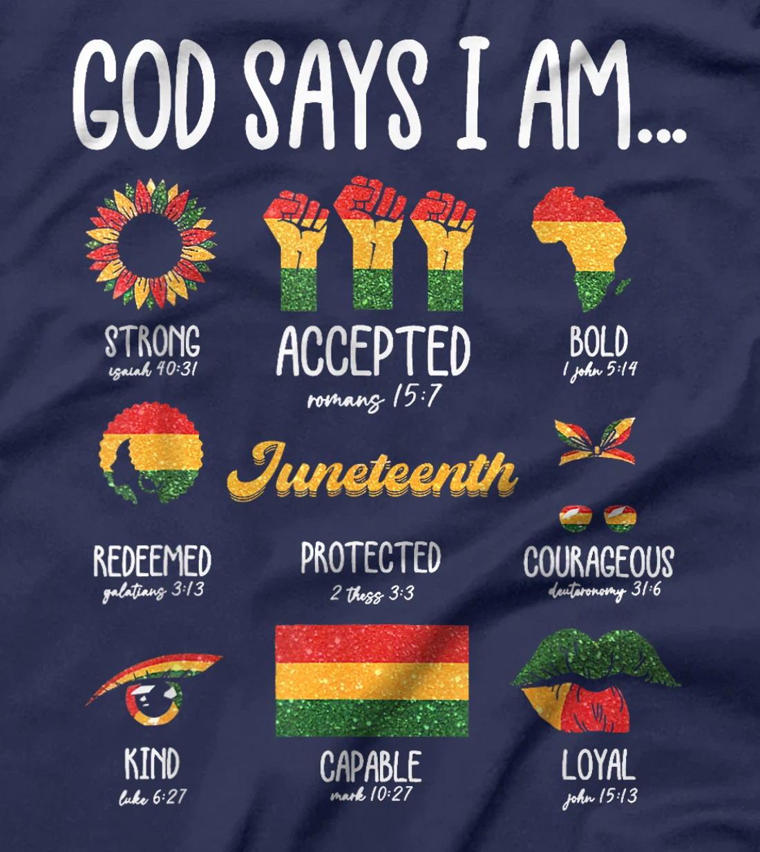 Juneteenth God Says I Am Celebrating Black Freedom 1865 T-Shirt