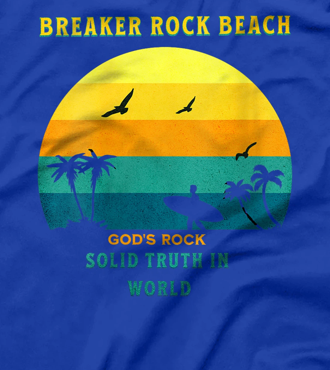Womens Breaker Rock Beach God's Rock Solid Beach VBS 2024 Retro T-Shirt