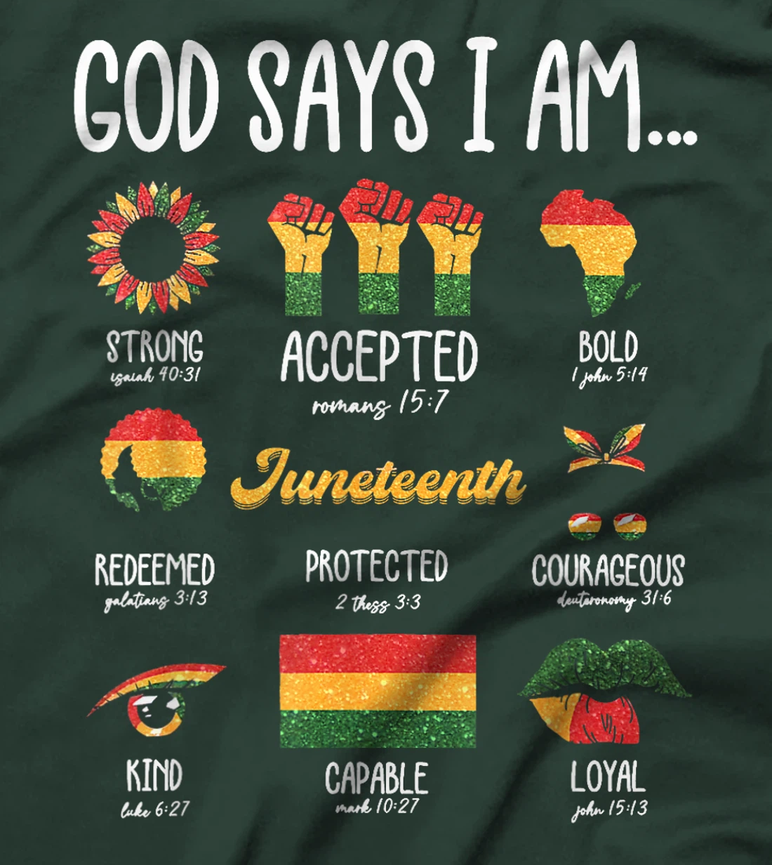 Juneteenth God Says I Am Celebrating Black Freedom 1865 T-Shirt