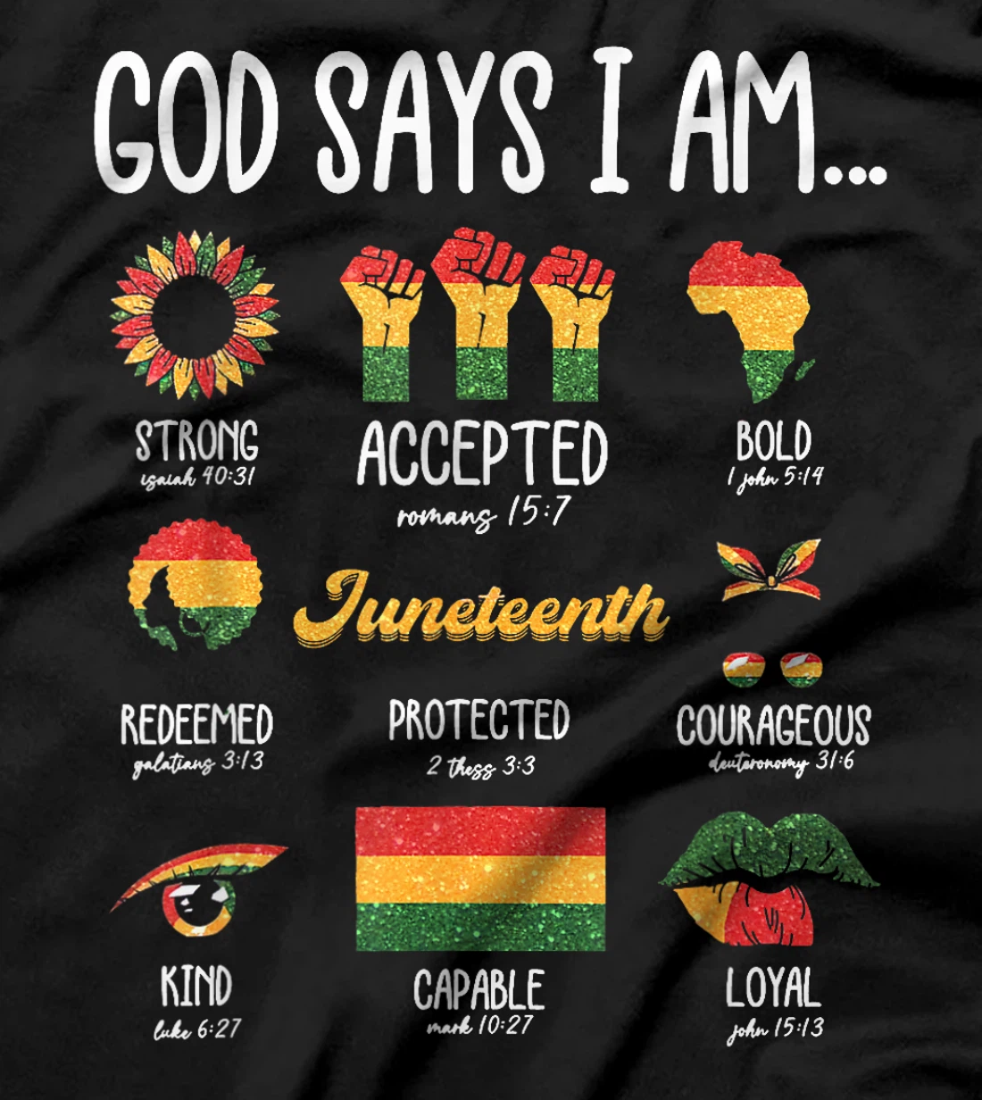 Juneteenth God Says I Am Celebrating Black Freedom 1865 T-Shirt