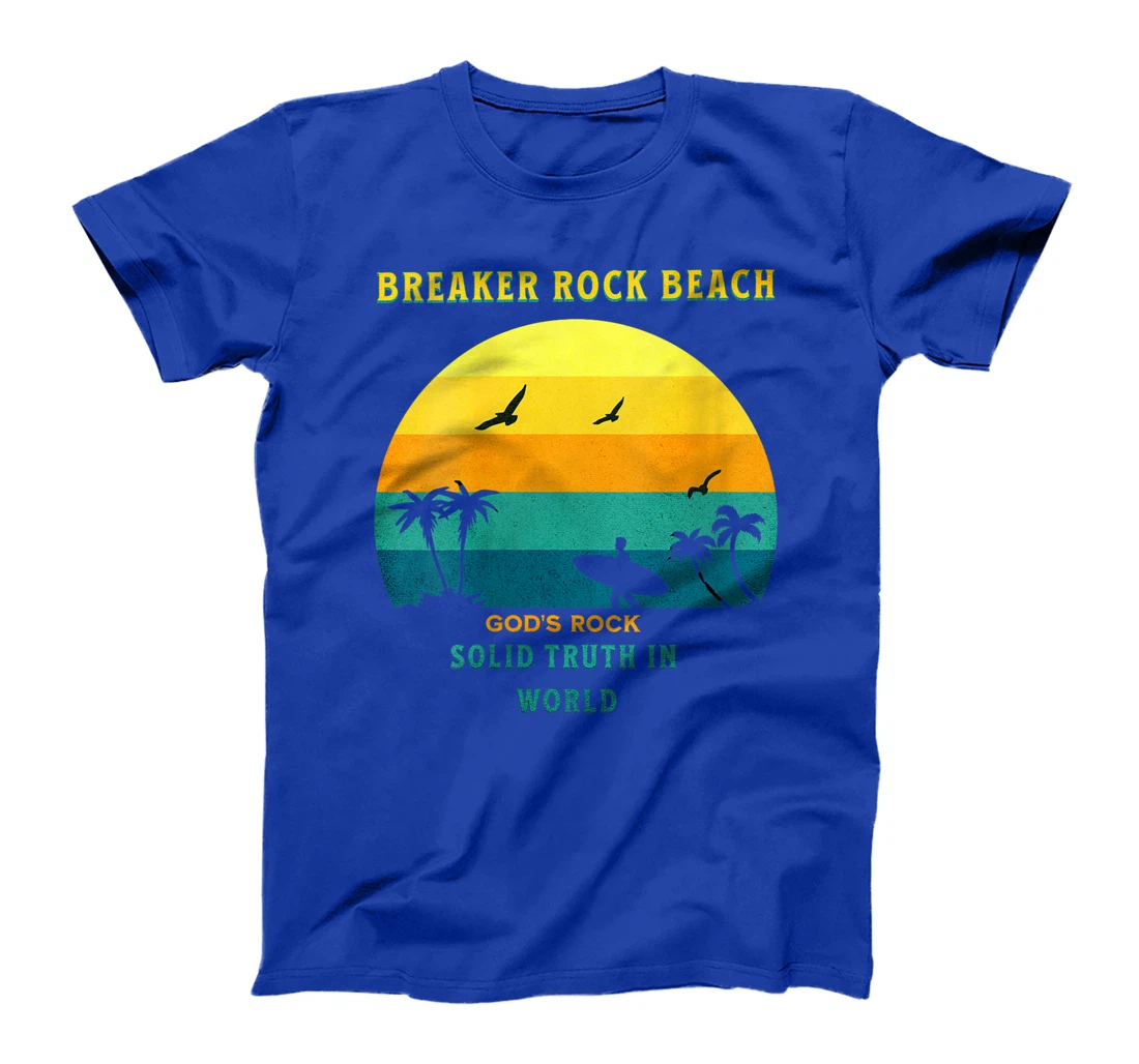 Womens Breaker Rock Beach God's Rock Solid Beach VBS 2024 Retro T-Shirt