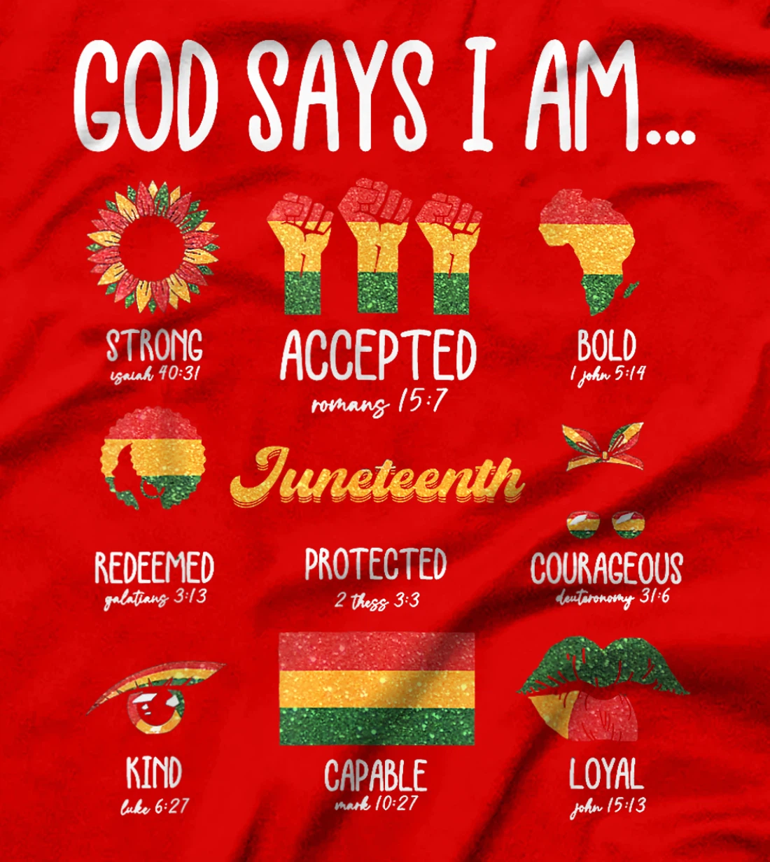 Juneteenth God Says I Am Celebrating Black Freedom 1865 T-Shirt